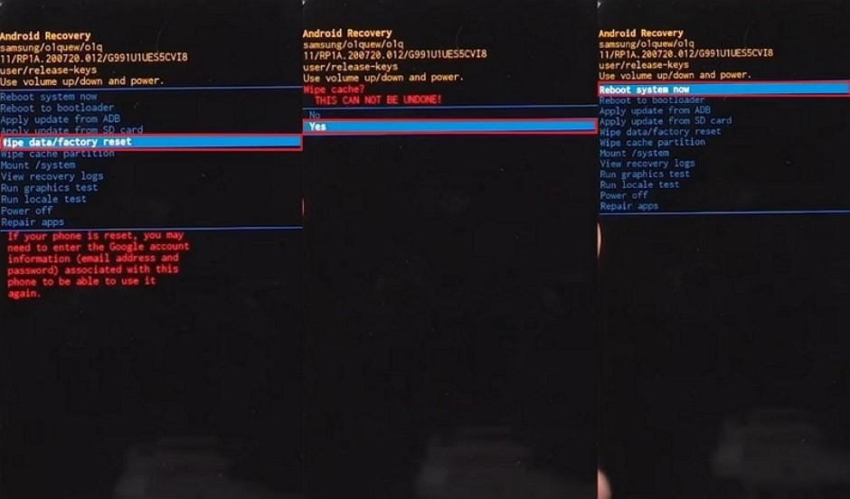 factory reset samsung